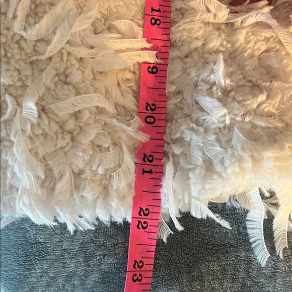 Women's White Fuzzy Jacket With Tie On Back - Picture 8 of 8